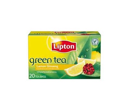 LIPTON GREEN TEA LEMON GINSENG X20BAGS