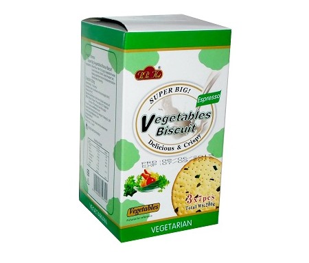 PAPA HUT (VEGETARIAN) VEGETABLE BISCUIT- 3 X 7PCS - 200G