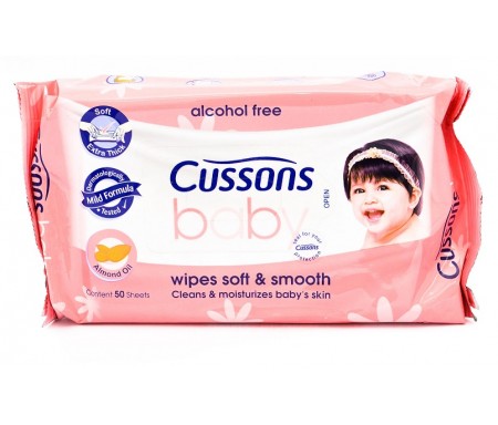 CUSSONS BABY WIPES SOFT & SMOOTH - 50 SHEETS