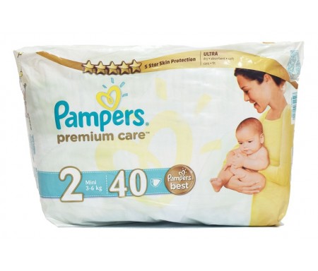 PAMPERS PREMIUM CARE - 2 MINI - 40 COUNTS