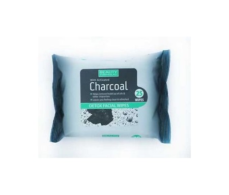 BEAUTY FORMULAS WITH ACTIVATED CHARCOAL 25WIPES 