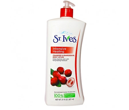 ST. IVES INTENSIVE HEALING CRANBERRY & GRAPESEED OIL BODY LOTION 621ML