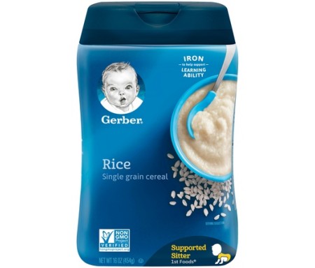 GERBER RICE SINGLE GAIN CEREAL (SITTER) 454G