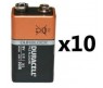 PKT DURACELL BATTERY 9V X 10