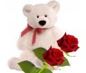 VALENTINE I LOVE YOU ROSE FLOWER & TEDDY BEAR