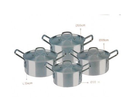 CROWN STAR ALUMINIUM COOKING POTS X6