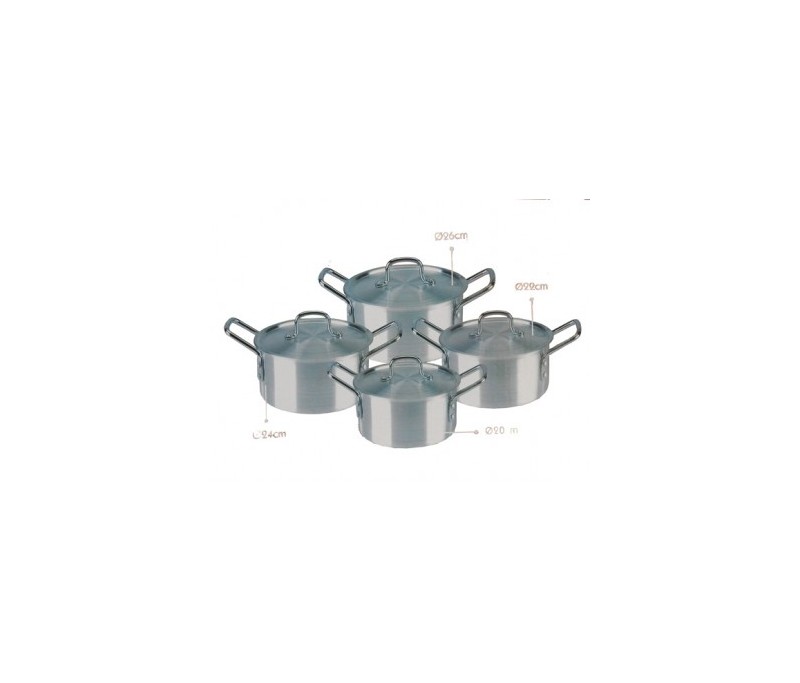 Fatima - 6 pieces crown star aluminium cooking pots. Size: large